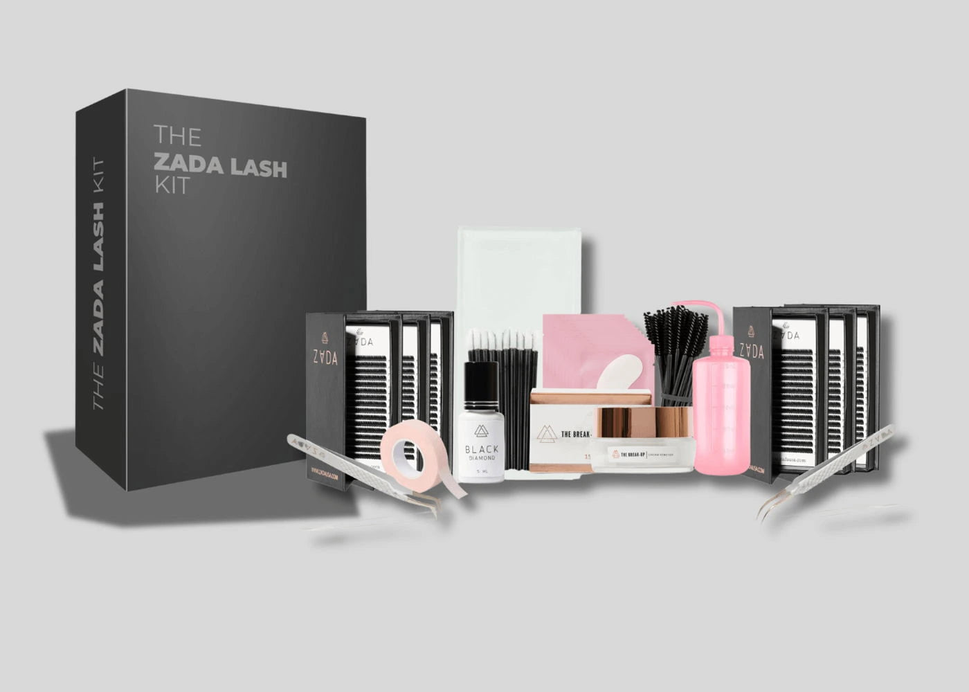 The complete Zada training kit photographed for the original course page