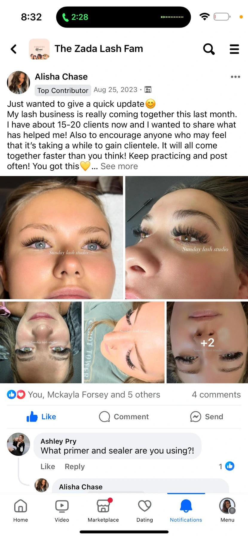 Original 2023 Zada community post by Alisha Chase