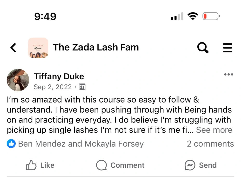 Original 2022 Zada community post by Tiffany Duke